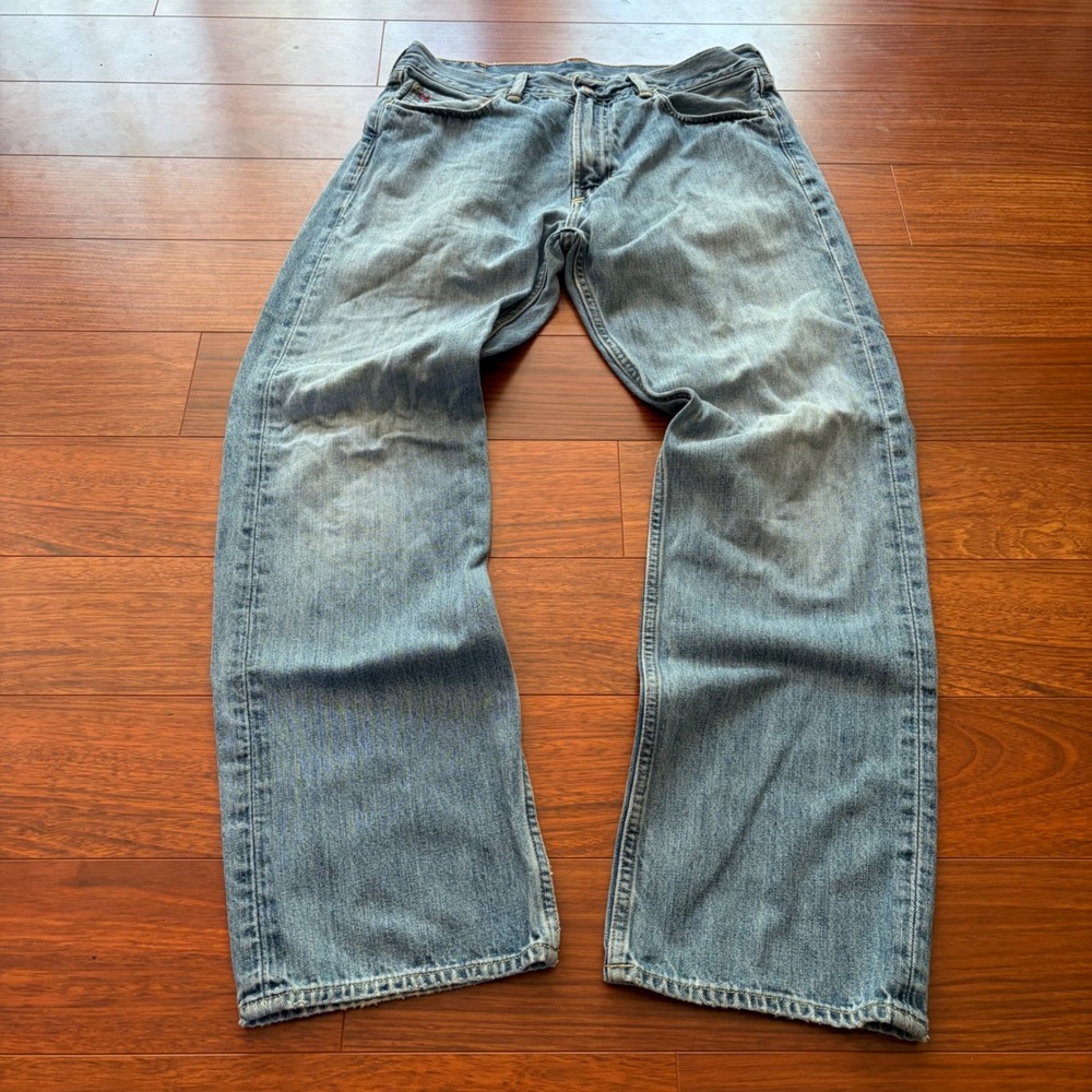 Polo Ralph Lauren Bootcut Classic Fit Light Wash Denim Jeans Blue Cotton 33x32